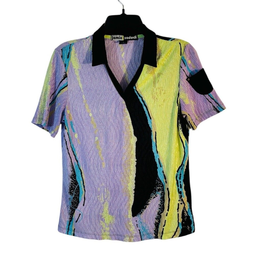Jamie Sadock Women's Small Short Sleeve V Neck Lightweight Golf Top